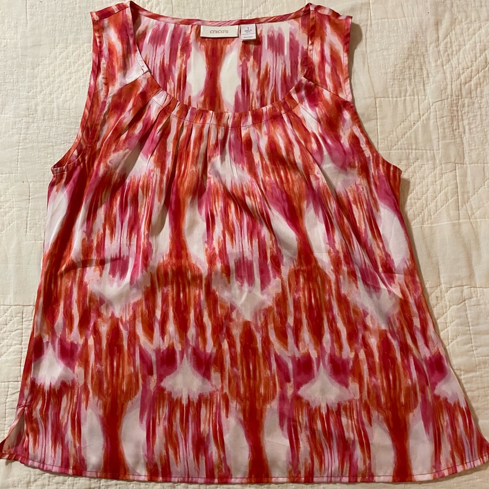 Chico’s red and white summer shirt